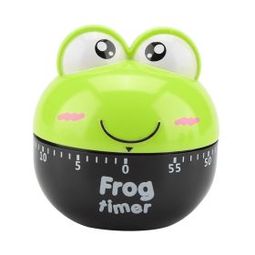 Cartoon Animal Shape Kitchen Timer Mechanical Counters Clock for Cooking Timing Tool(Green) (Color: Green)