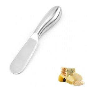 1pc Stainless Steel Butter Knife Spreader; Kitchen Baking Tool With Dual-Purpose Cream And Cheese Function; Ideal For Home And Professional Use; (Color: Silvery)