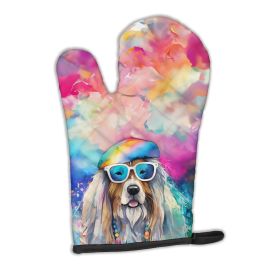 Bearded Collie Hippie Dawg Oven Mitt Heat Resistant Thick Oven Mitt for Hot Pans and Oven, Kitchen Mitt Protect Hands, Cooking Baking Glove (Default: Default)