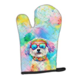 Bichon Frise Hippie Dawg Oven Mitt Heat Resistant Thick Oven Mitt for Hot Pans and Oven, Kitchen Mitt Protect Hands, Cooking Baking Glove (Default: Default)