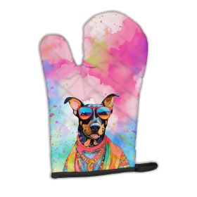 Doberman Pinscher Hippie Dawg Oven Mitt Heat Resistant Thick Oven Mitt for Hot Pans and Oven, Kitchen Mitt Protect Hands, Cooking Baking Glove (Default: Default)