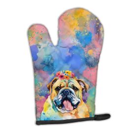 English Bulldog Hippie Dawg Oven Mitt Heat Resistant Thick Oven Mitt for Hot Pans and Oven, Kitchen Mitt Protect Hands, Cooking Baking Glove (Default: Default)