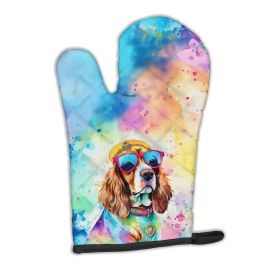 Cavalier Spaniel Hippie Dawg Oven Mitt Heat Resistant Thick Oven Mitt for Hot Pans and Oven, Kitchen Mitt Protect Hands, Cooking Baking Glove (Default: Default)