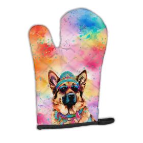 German Shepherd Hippie Dawg Oven Mitt Heat Resistant Thick Oven Mitt for Hot Pans and Oven, Kitchen Mitt Protect Hands, Cooking Baking Glove (Default: Default)