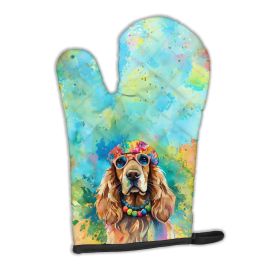 Cocker Spaniel Hippie Dawg Oven Mitt Heat Resistant Thick Oven Mitt for Hot Pans and Oven, Kitchen Mitt Protect Hands, Cooking Baking Glove (Default: Default)