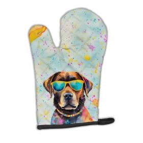 Chocolate Labrador Hippie Dawg Oven Mitt Heat Resistant Thick Oven Mitt for Hot Pans and Oven, Kitchen Mitt Protect Hands, Cooking Baking Glove (Default: Default)